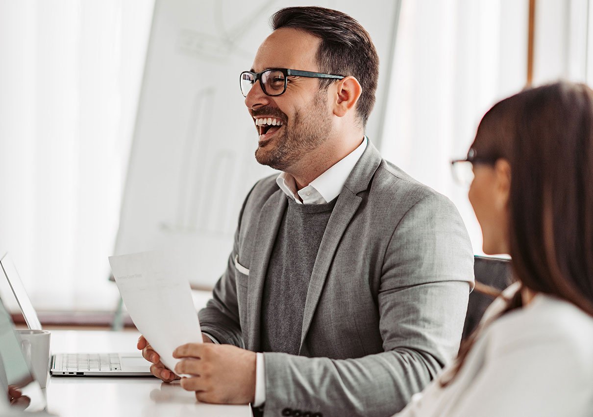 Man smiling | Cybersecurity Consulting box 6