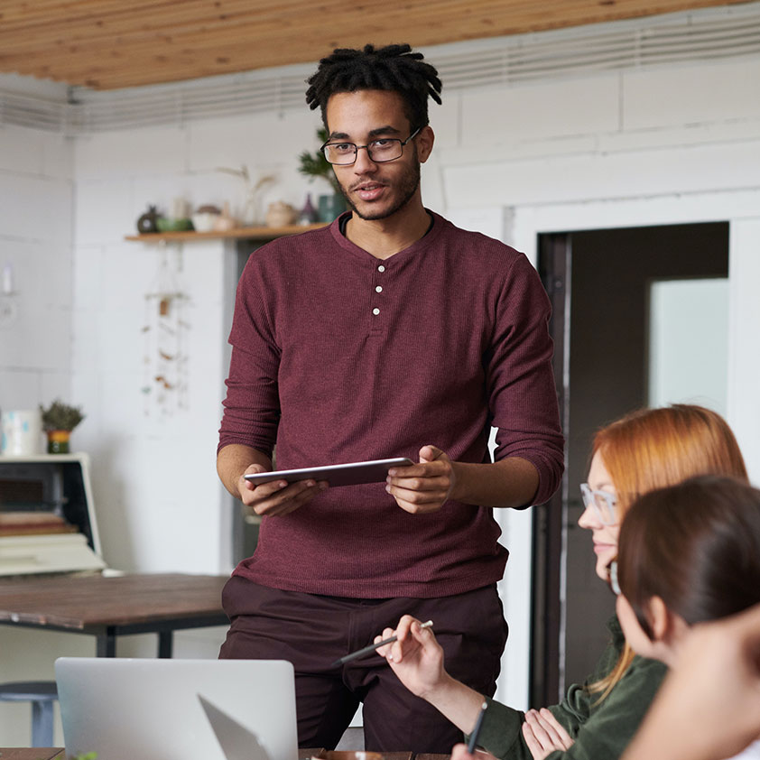 Man giving presentation | Cybersecurity Consulting info 12